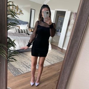 Black Dress with sheer sleeves